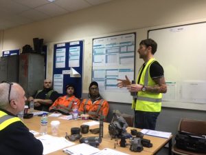 Ian takes centre stage to conduct his lecture in front of some of our first candidates.